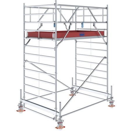 Aluminiowe rusztowanie jezdne Krause STABILO 500 (2,50 × 1,50 m) – wysokość robocza 4,5–14,5 m